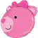 Фольгированный шар "Голова Медвежонка девочки" розовый