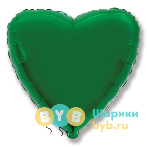 Шар фольгированный сердце, зеленый