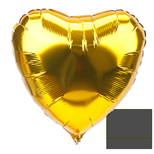 Шар фольгированный золотое сердце 46 см