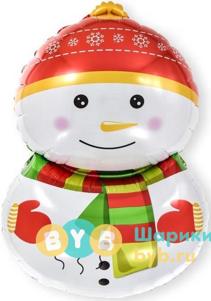 Шар фольгированный "Счастливый снеговик"