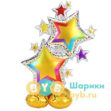 Фигура на подставке "Звезды разноцветные" 149см