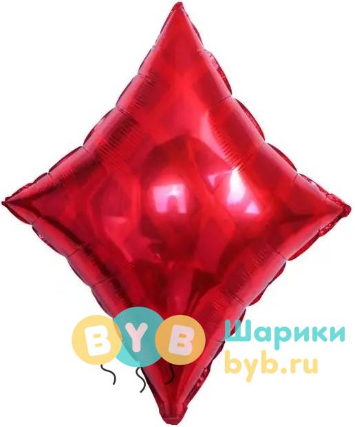 Шар фольгированный "Покер, Карточная масть: Бубны, Красный"