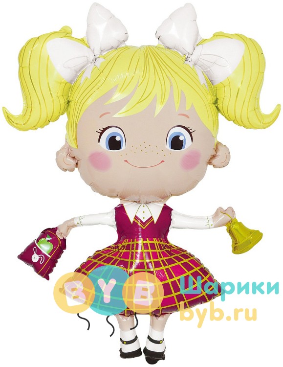 Шар фольгированный "Школьница, Ученица Девочка"