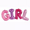  Шар фольгированный (надпись &quot;Girl&quot;) разноцветный