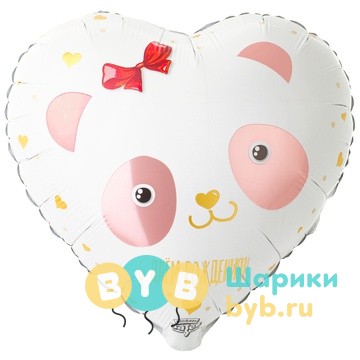 Шар фольгированный "Панда с бантиком"