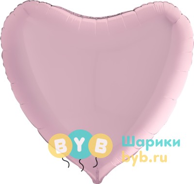Шар фольгированный "Сердце большое" 91см, розовый