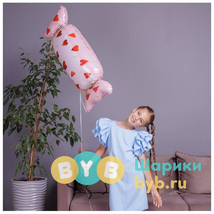 Шар-ФИГУРА "Конфета с сердечками"