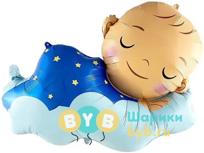 Шар фольгированный "Малыш Мальчик на облаке"