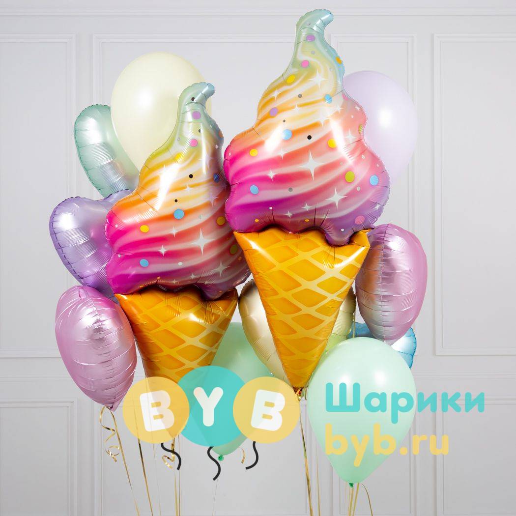 Шар фольгированный "Искрящееся мороженое"