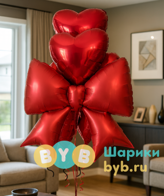 Фонтан из 7 сердец и банта