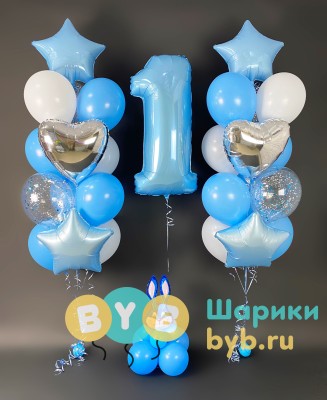 Сет голубых шаров для мальчика