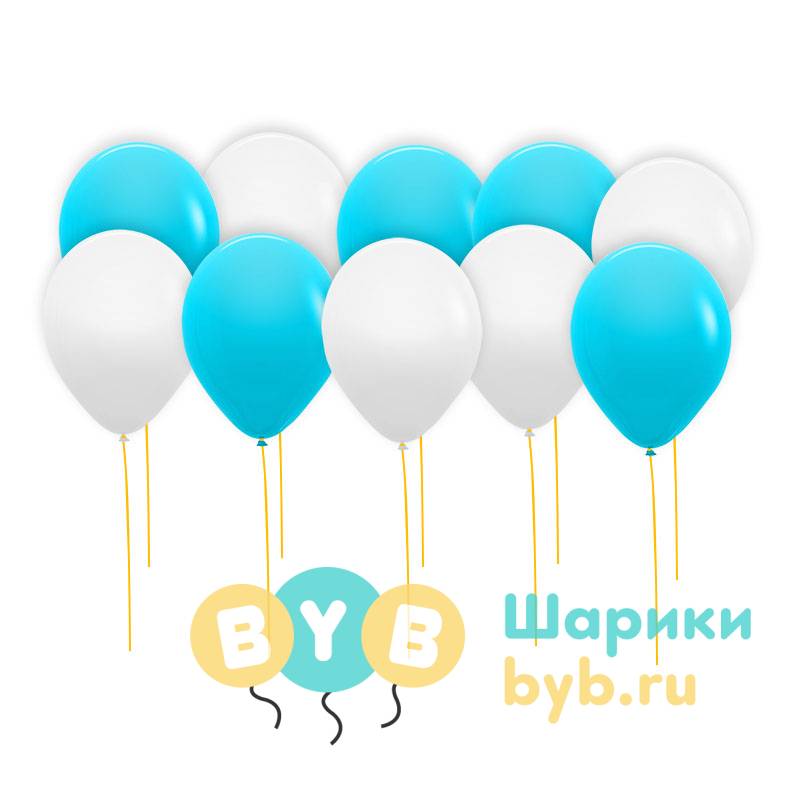 Шары под потолок белые и голубые (пастель)