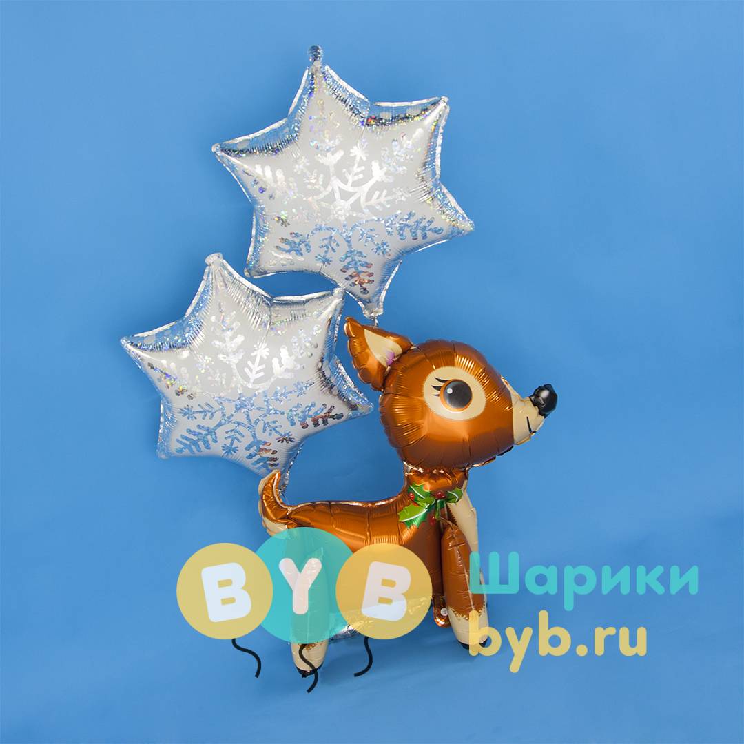 Шар фольгированный "Снежинка, Серебро, Голография"