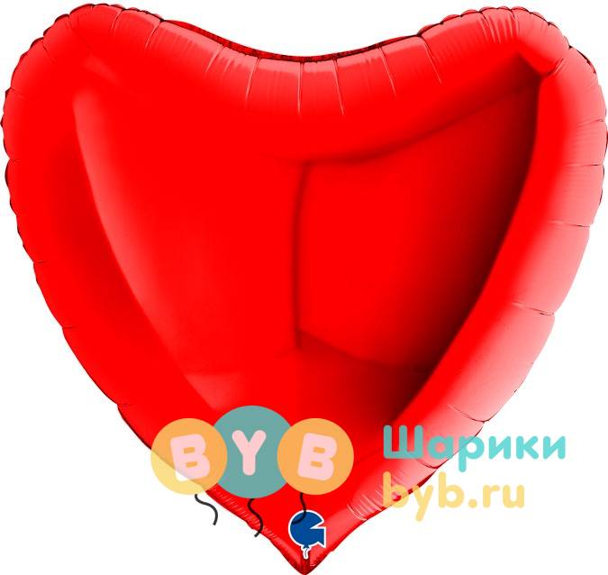 Шар фольгированный "Сердце большое" 91см, красный