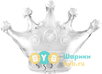 Шар фольгированный "Корона серебро"
