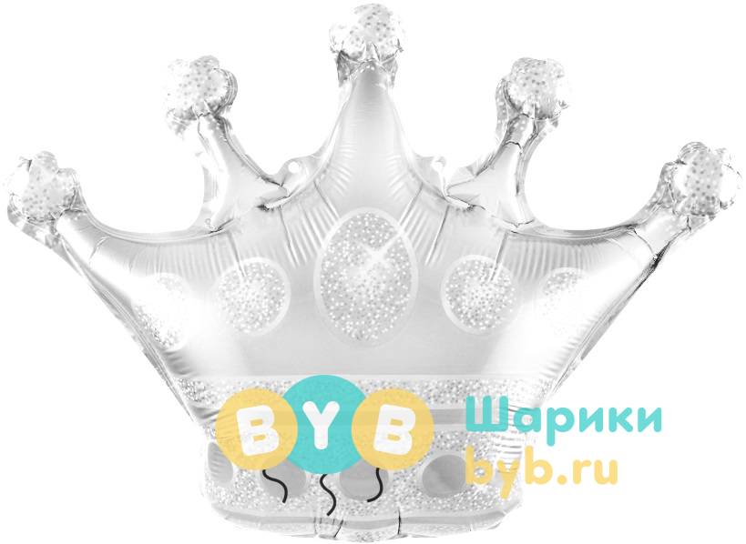Шар фольгированный "Корона серебро"