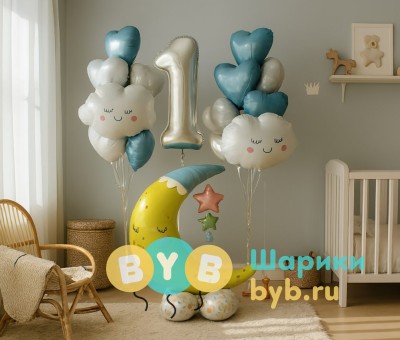 Сет на годик мальчику в фигурой на подставке