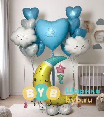 Сет на выписку мальчика с фигурой на подставке