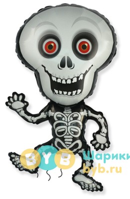 Шар фольгированный "Танцующий скелет"