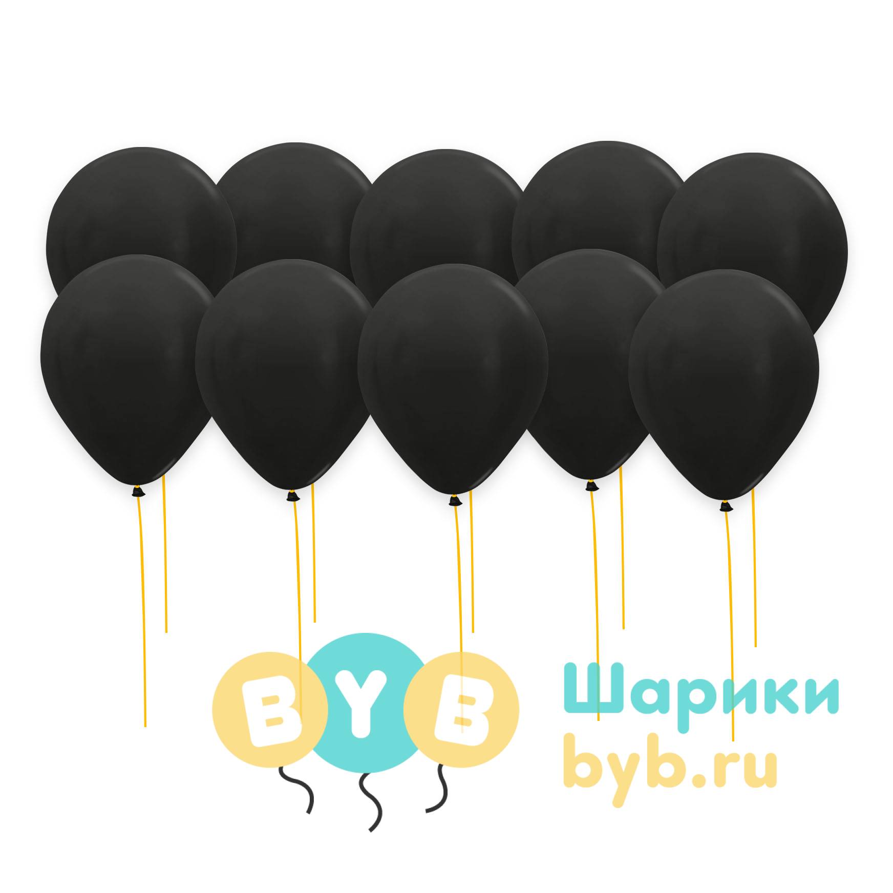 Шары под потолок черные (металлик)