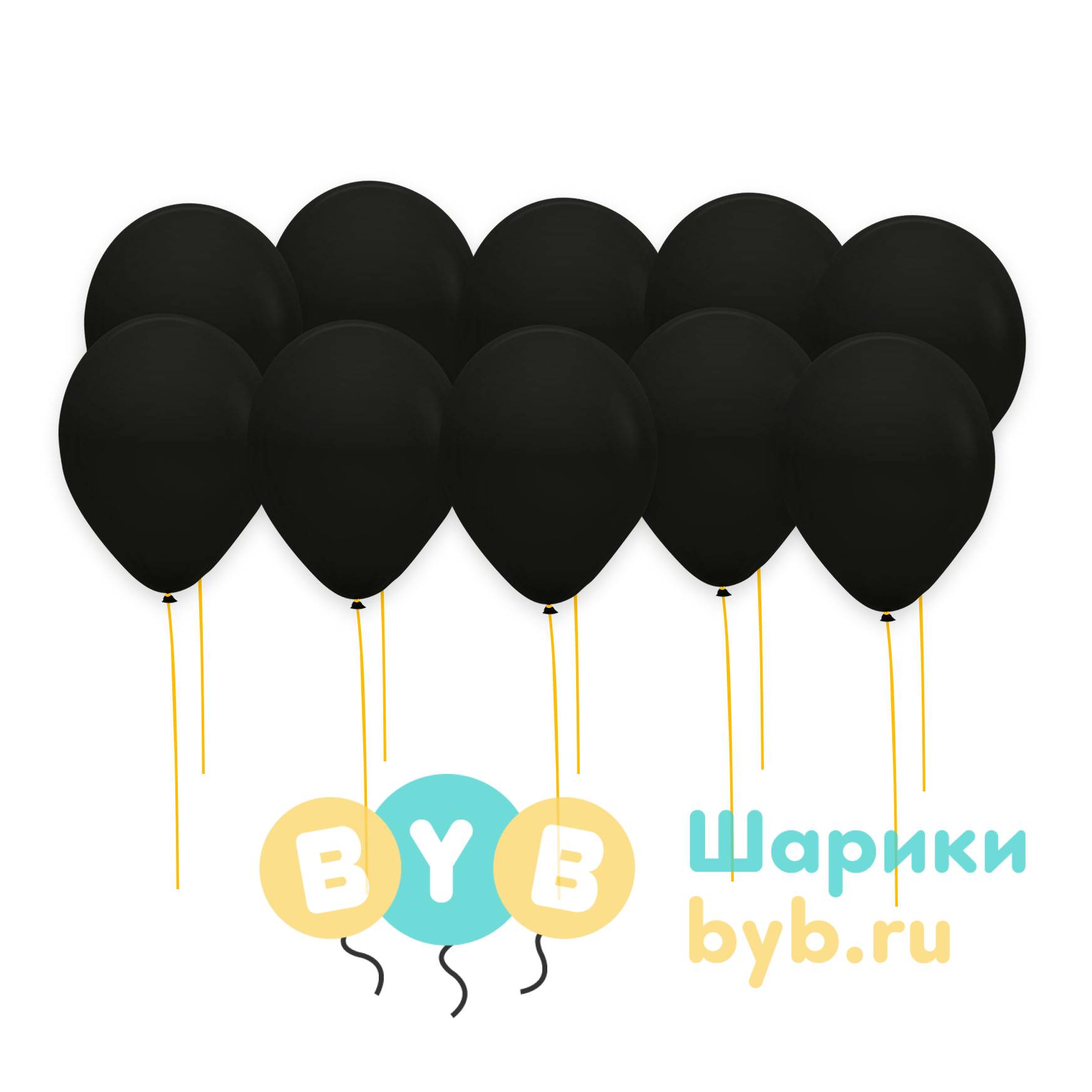 Шары под потолок черные (пастель)