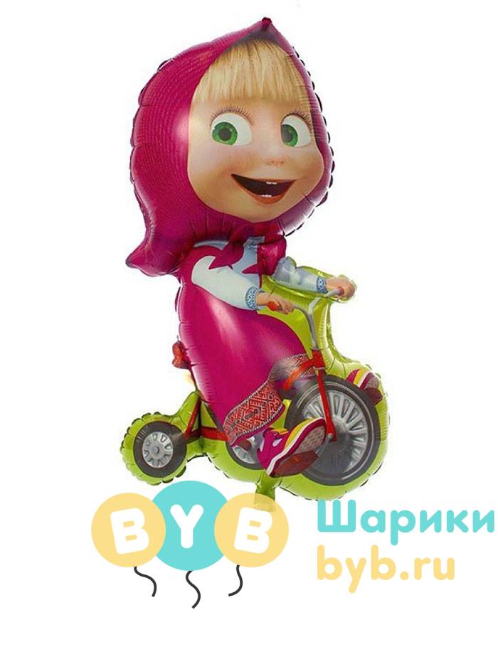 Шар фольгированный "Машенька на велосипеде"