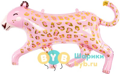 Шар фольгированный "Леопард. Розовый"