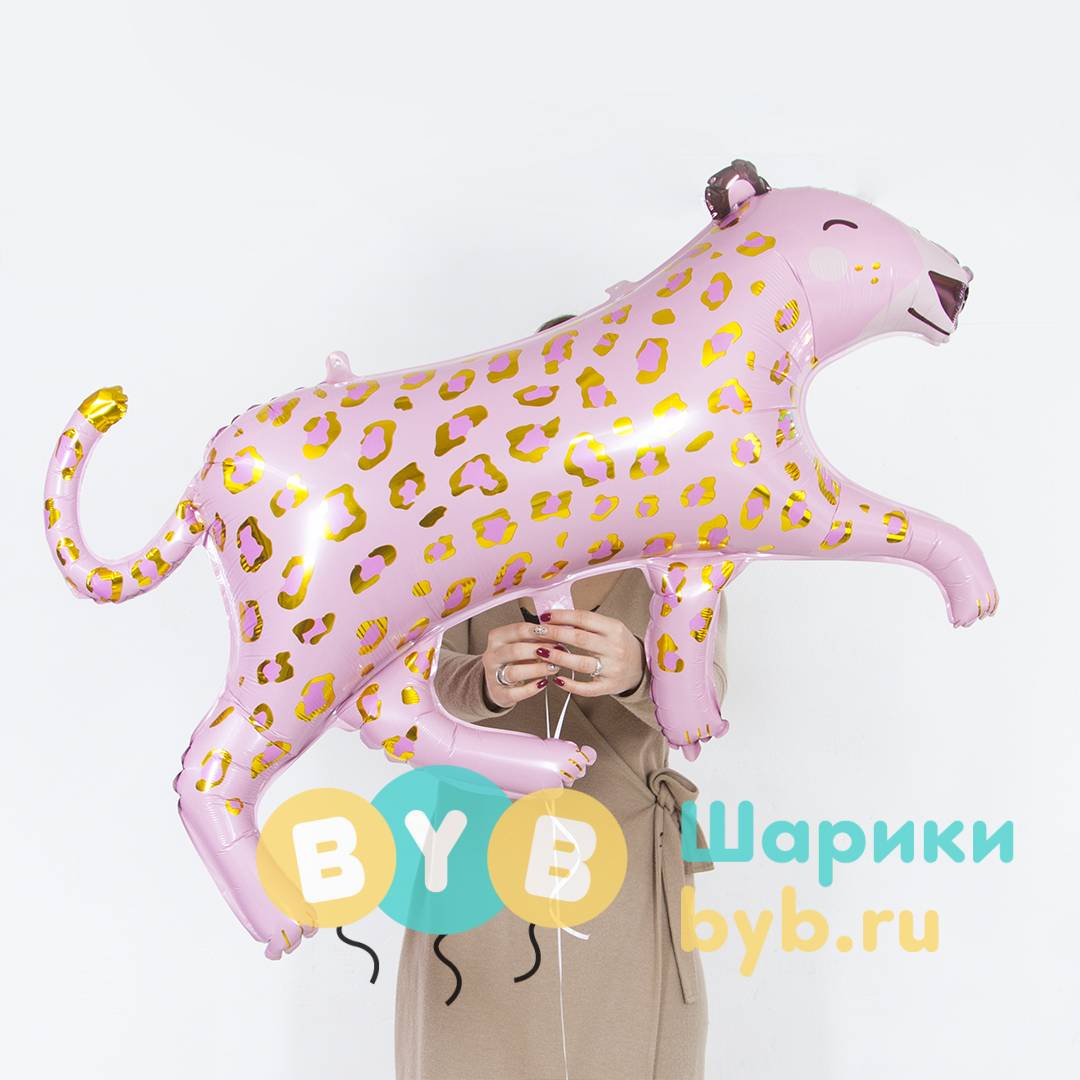 Шар фольгированный "Леопард. Розовый"