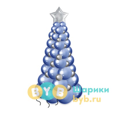 Елка из шаров хром 150см