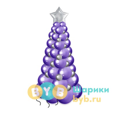 Елка из шаров хром 150см