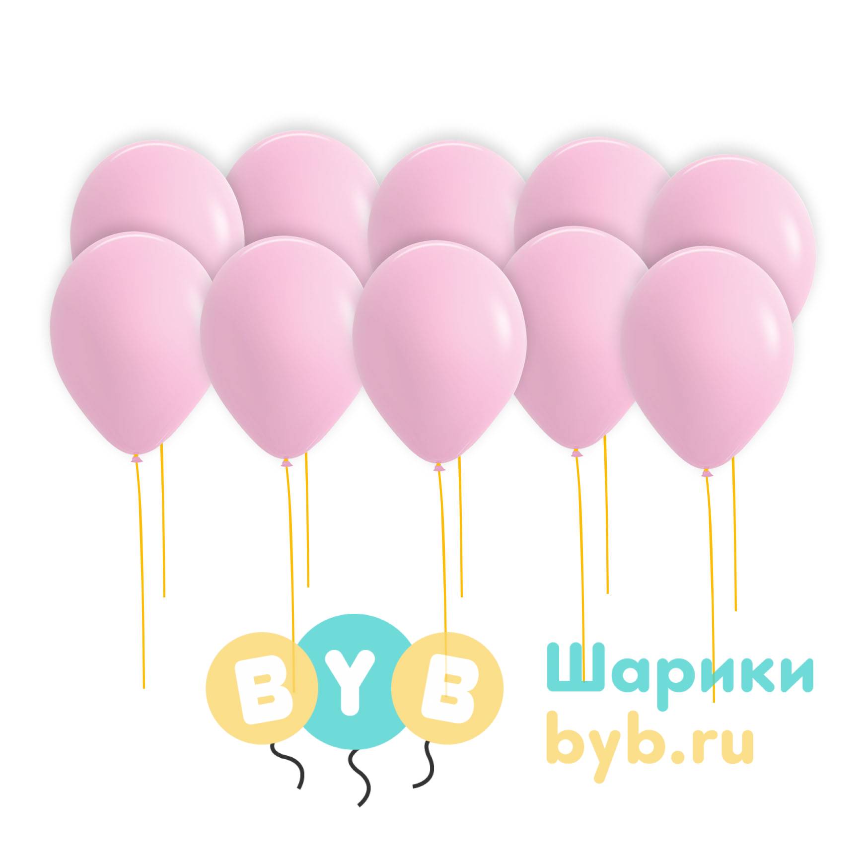 Шары под потолок розовые (пастель)