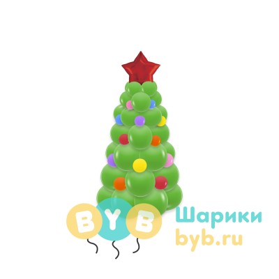 Елочка из шаров настольная