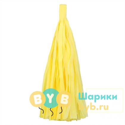 Кисточка Тассел, бумага Тишью, 30 см. желтая
