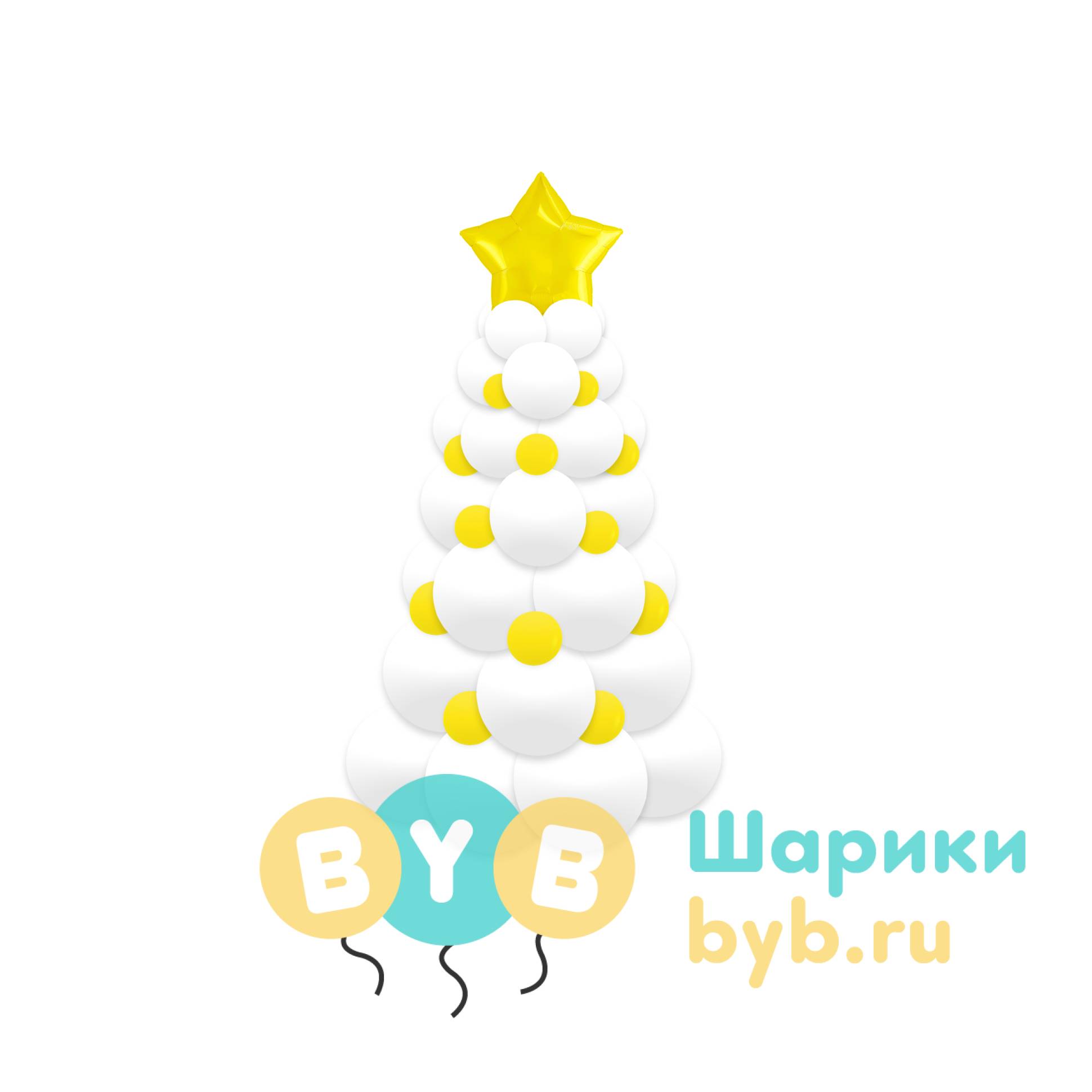 Елочка из шаров настольная