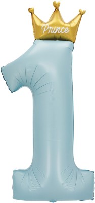 Цифра 1 Золотая корона, большая (голубой и розовый) 124 см