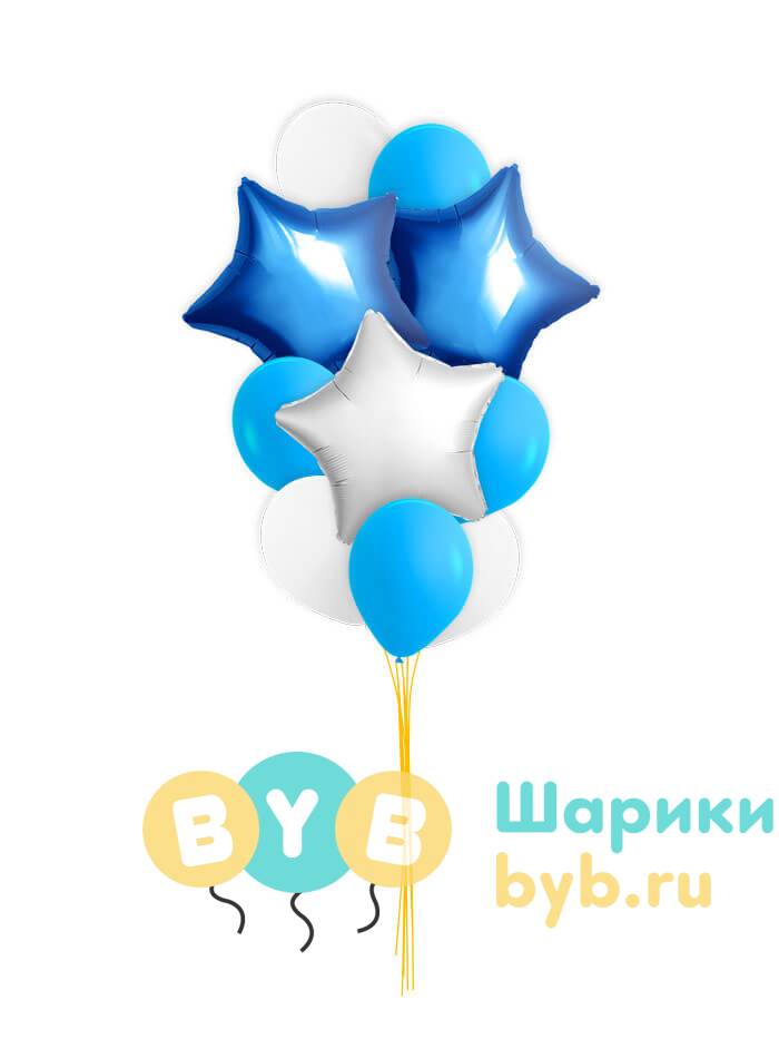 Букет шаров из звезд для мальчика