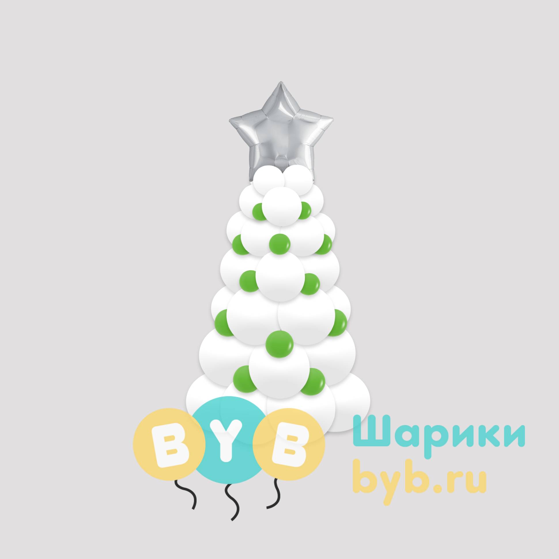 Елочка из шаров настольная