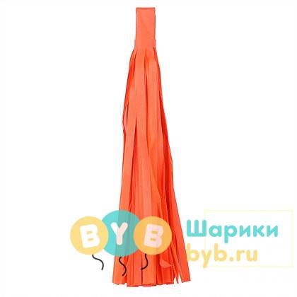 Кисточка Тассел, бумага Тишью, 30 см. оранжевая