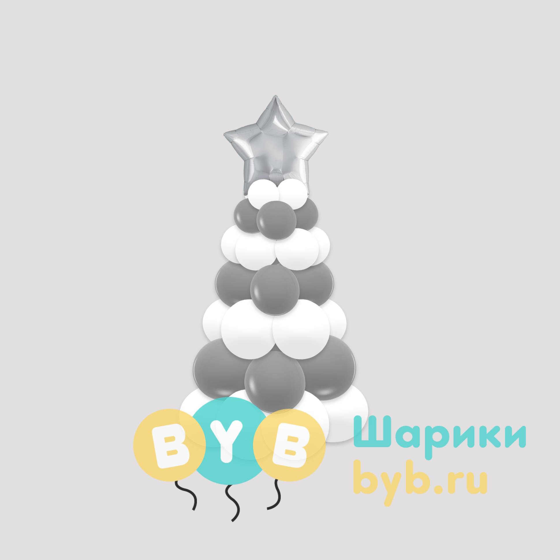 Елочка из шаров настольная