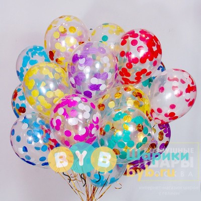Облако шаров с конфетти