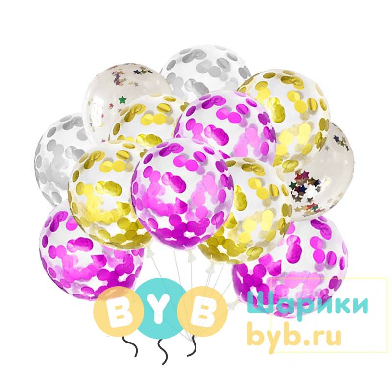Облако шаров с конфетти