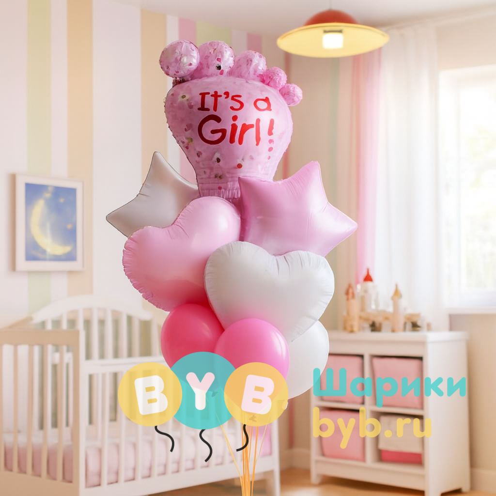 Шары в роддом для девочки 1730-12584