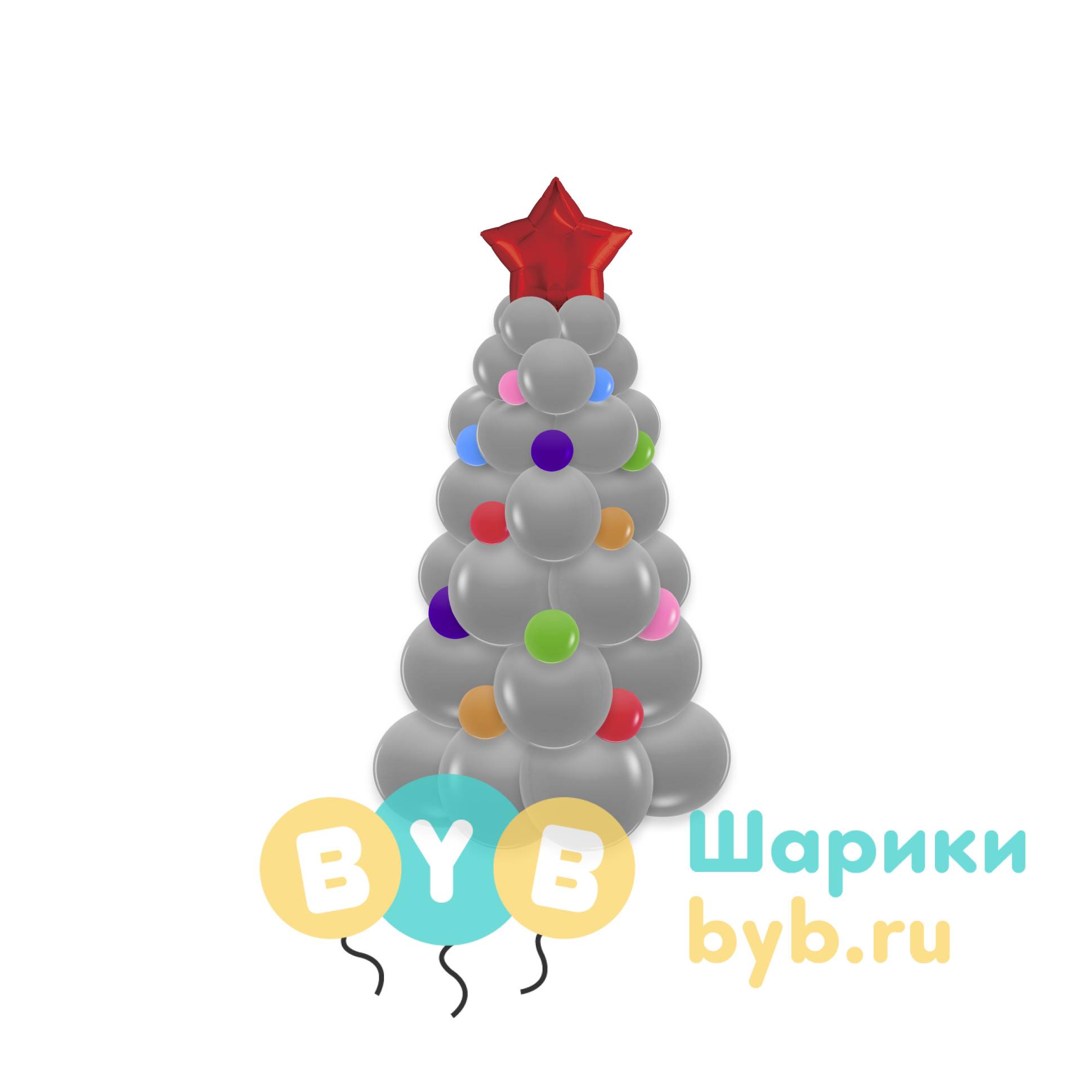 Елочка из шаров настольная