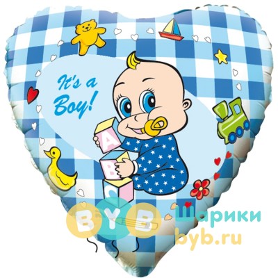 Шар фольгированный "Младенец мальчик"