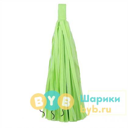 Кисточка Тассел, бумага Тишью, 30 см. салатовая