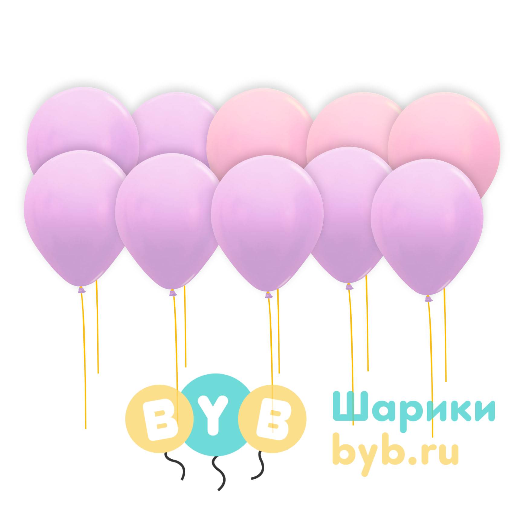 Шары под потолок розовые (металлик)