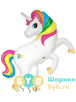 Шар фольгированный "Фигура радужный единорог"