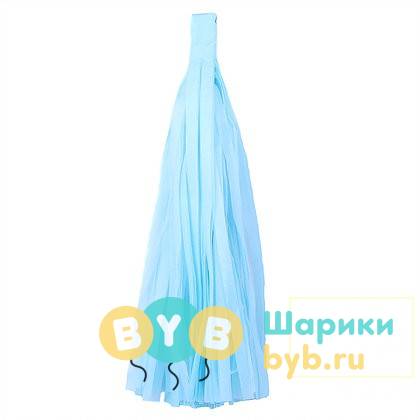 Кисточка Тассел, бумага Тишью, 30 см. светло-голуб