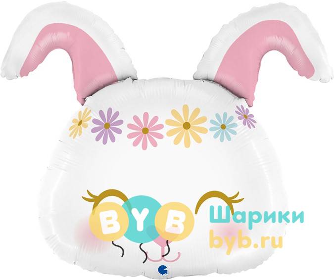 Шар фольгированный "Цветочный Зайка"