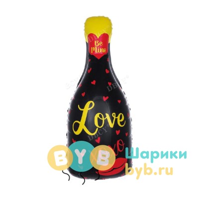 Шар фольгированный "бутылка Шампанское - Love"